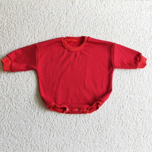 Baby Red Rompers Long Sleeves Cotton