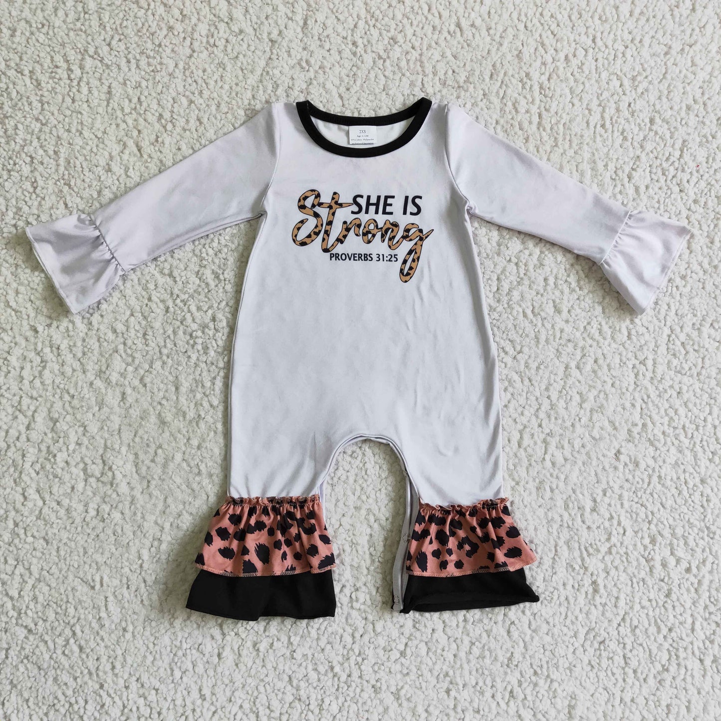 Girls Strong Gray Rompers