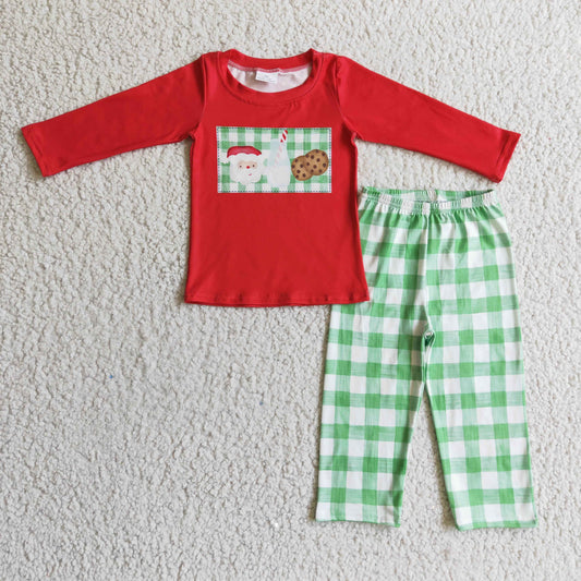 Boys Christmas Cookies Outfits Plaid Pants