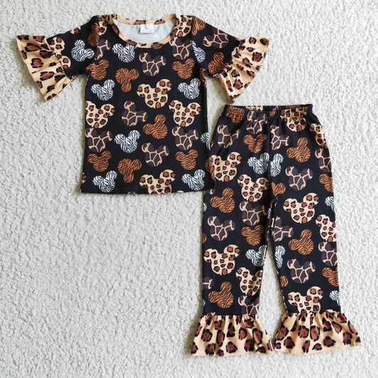 Girls Cartoon Brown Pajamas