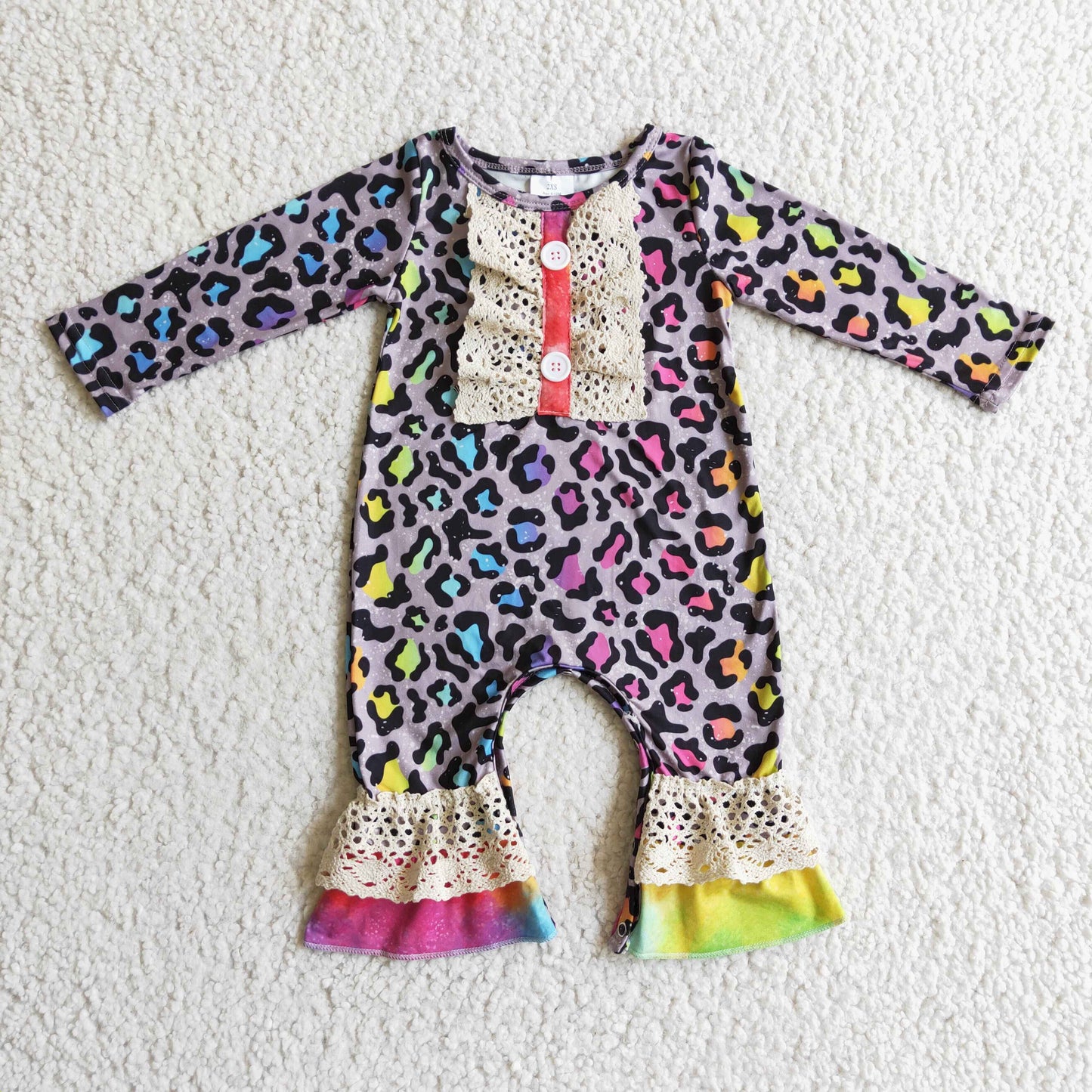 Girls Leopard Rompers