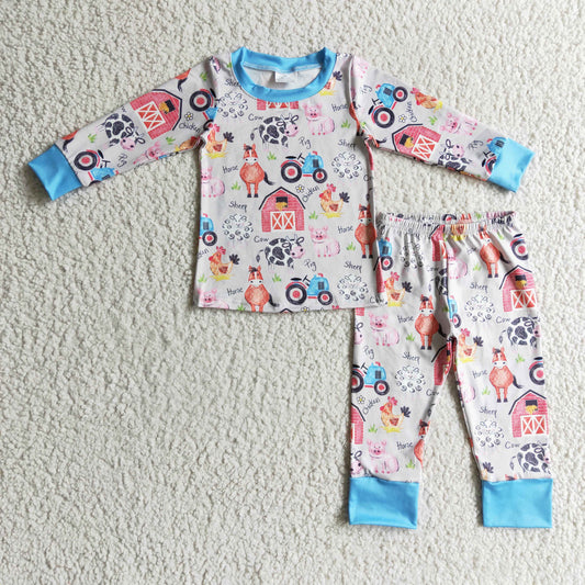 Boys Farm Blue Pajamas