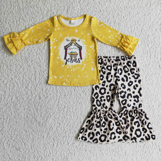 Girls Jesus Yellow Leopard Outfits