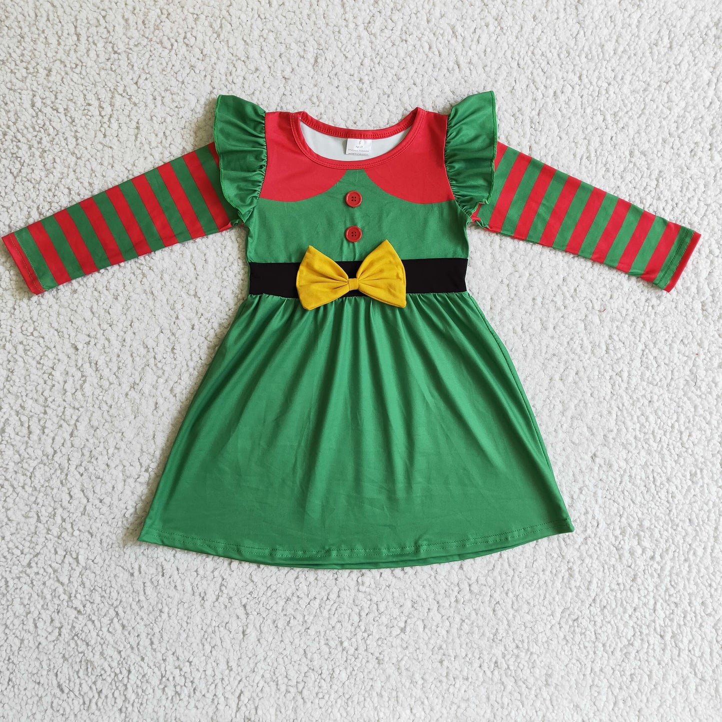 5.5 GLD0143 Girls Christmas Green Dress