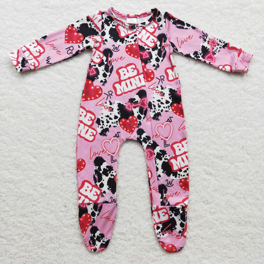 Baby Valentine Zip Rompers Long Sleeves