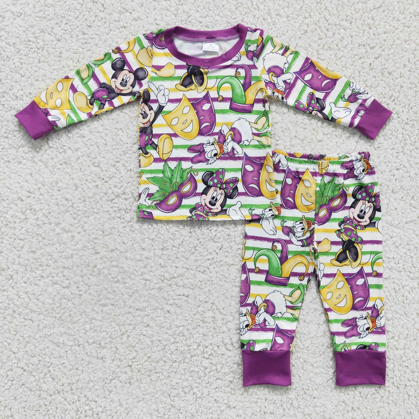 Boys Mardi Gras Cartoon Pajamas