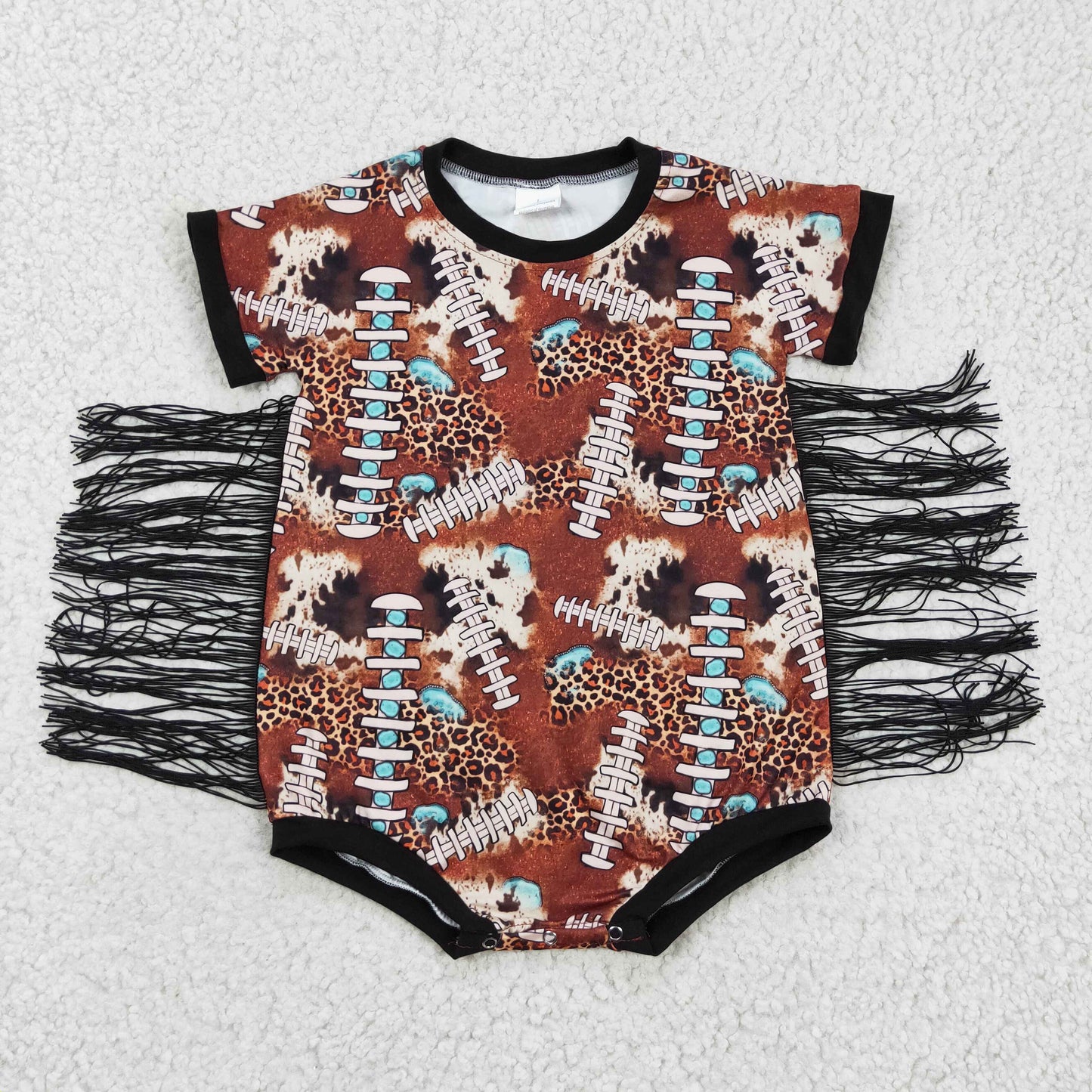 Baby Brown Leopard Tassels Rompers