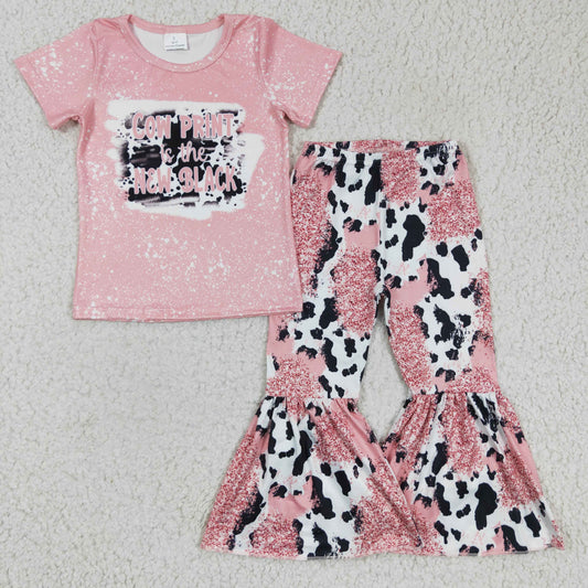 Girls Cow Print Pink Outfits