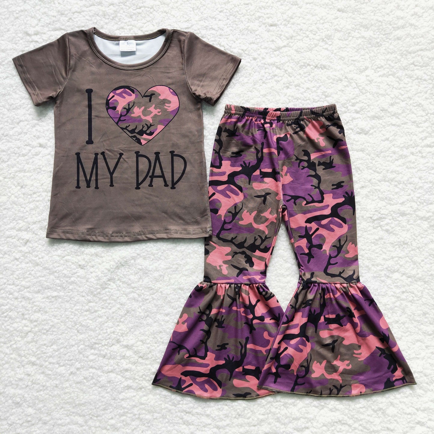 Girls Love Dad Outfits Camo Pants