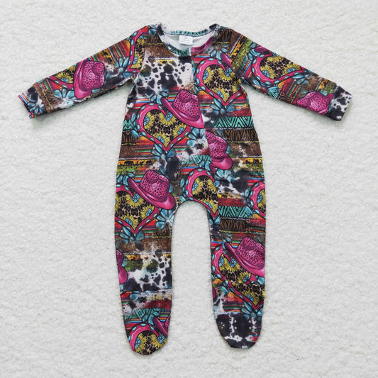 Baby Cow Zip Rompers Long Sleeves