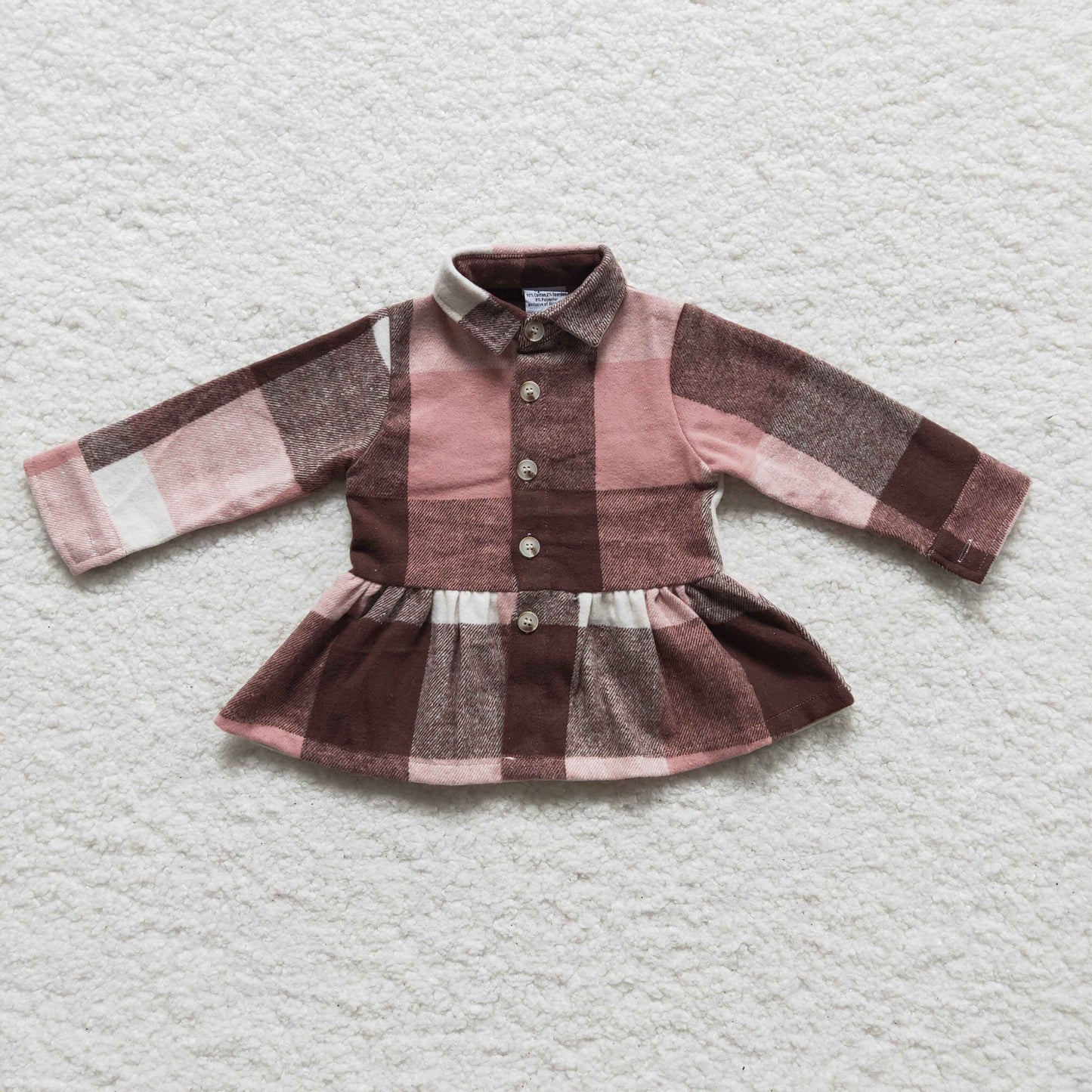 Girls Pink Plaid flannel Jacket