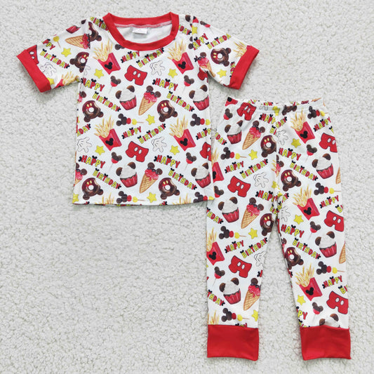 Boys Happy Birthday Cartoon Pajamas