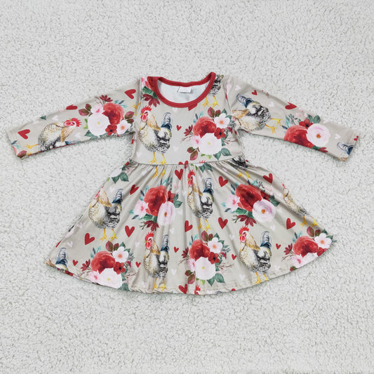 Girls Chicken Floral Dress