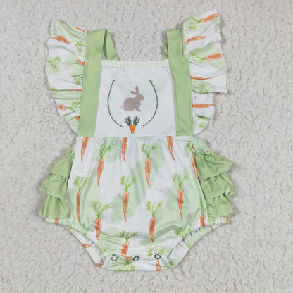 Girls Easter Bunny Carrot Rompers