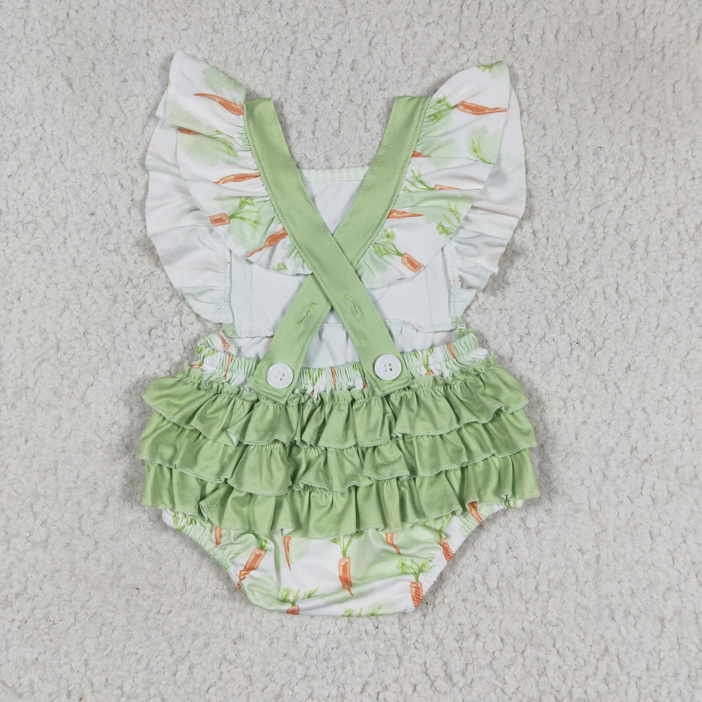 Girls Easter Bunny Carrot Rompers