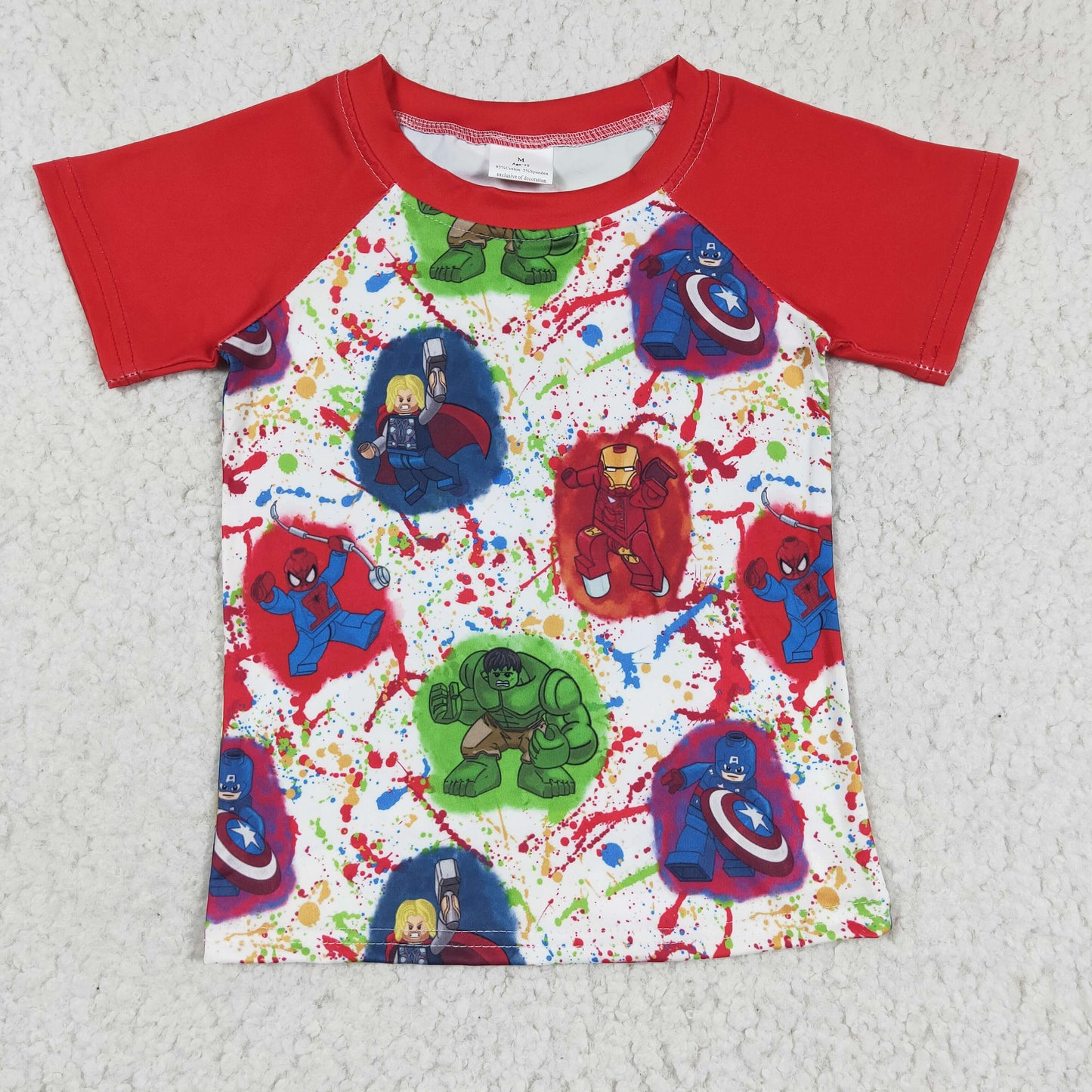 Boys Cartoon Shirt Top Short Sleeves