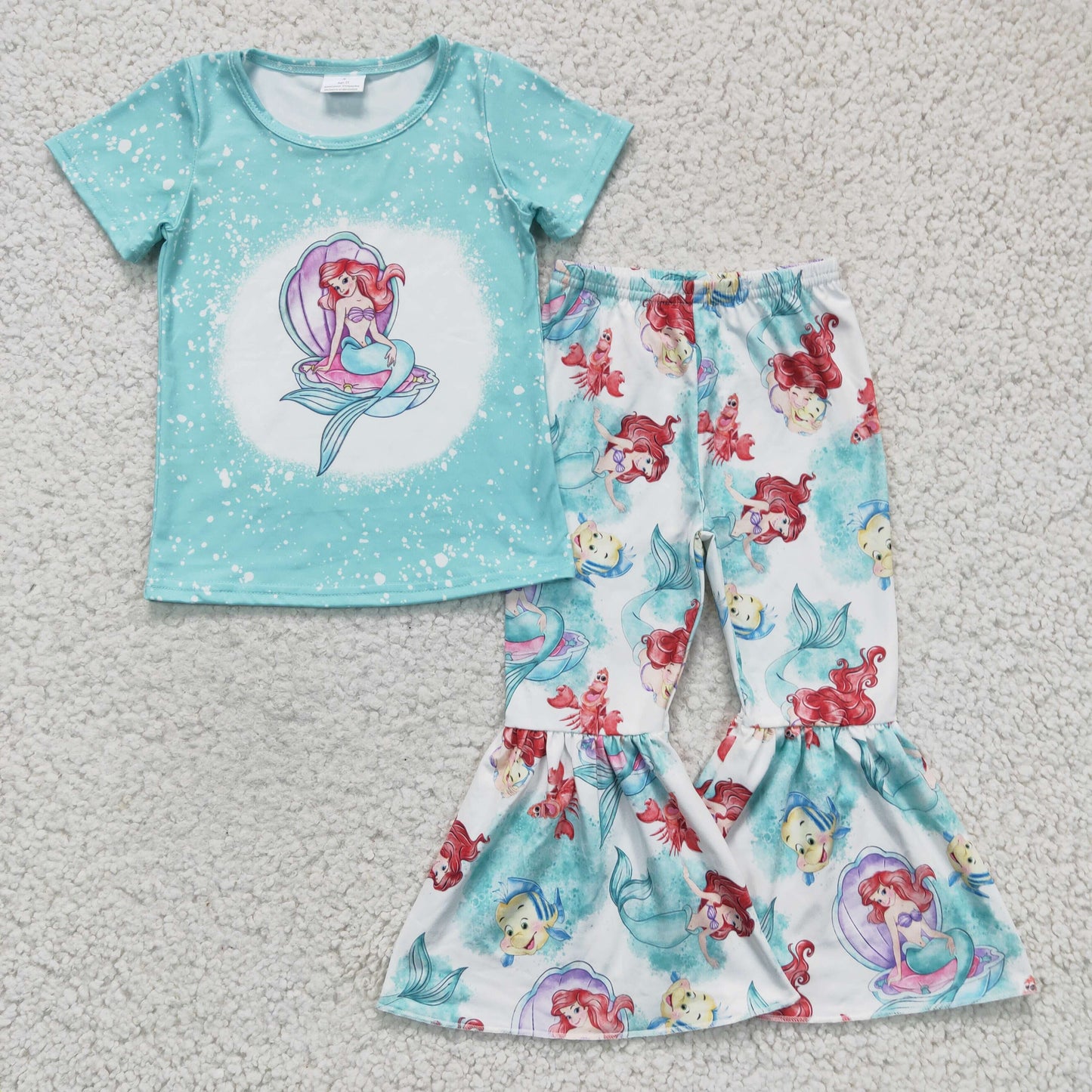 Girls Mermaid Outfits Bell Bottom Pants