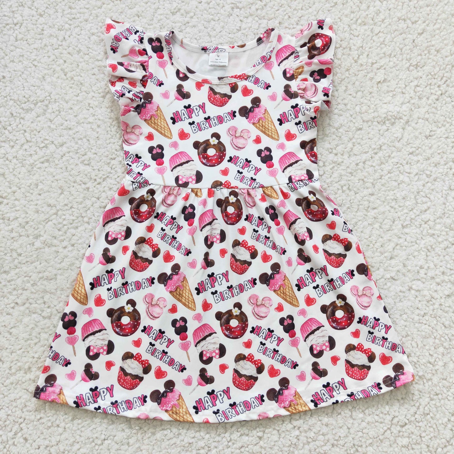 Girls Happy Birthday Cartoon Dress