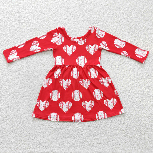 Girls Valentine Baseball Dress