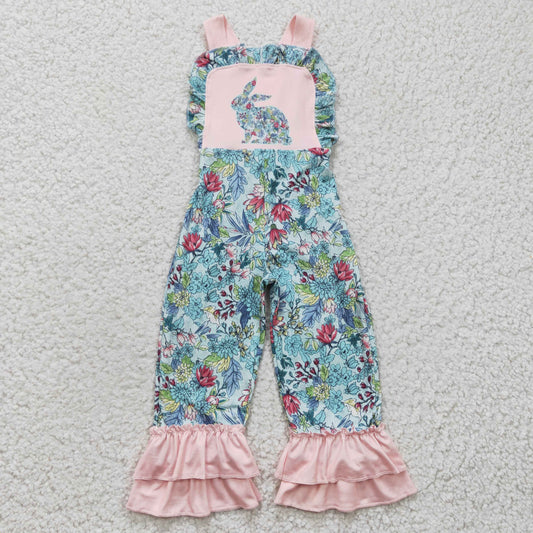 Girls Easter Bunny Overalls