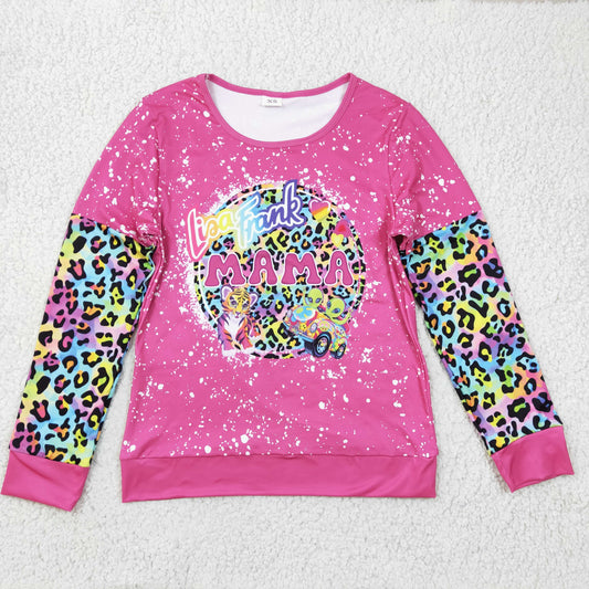 Adults MAMA cartoon Leopard Top