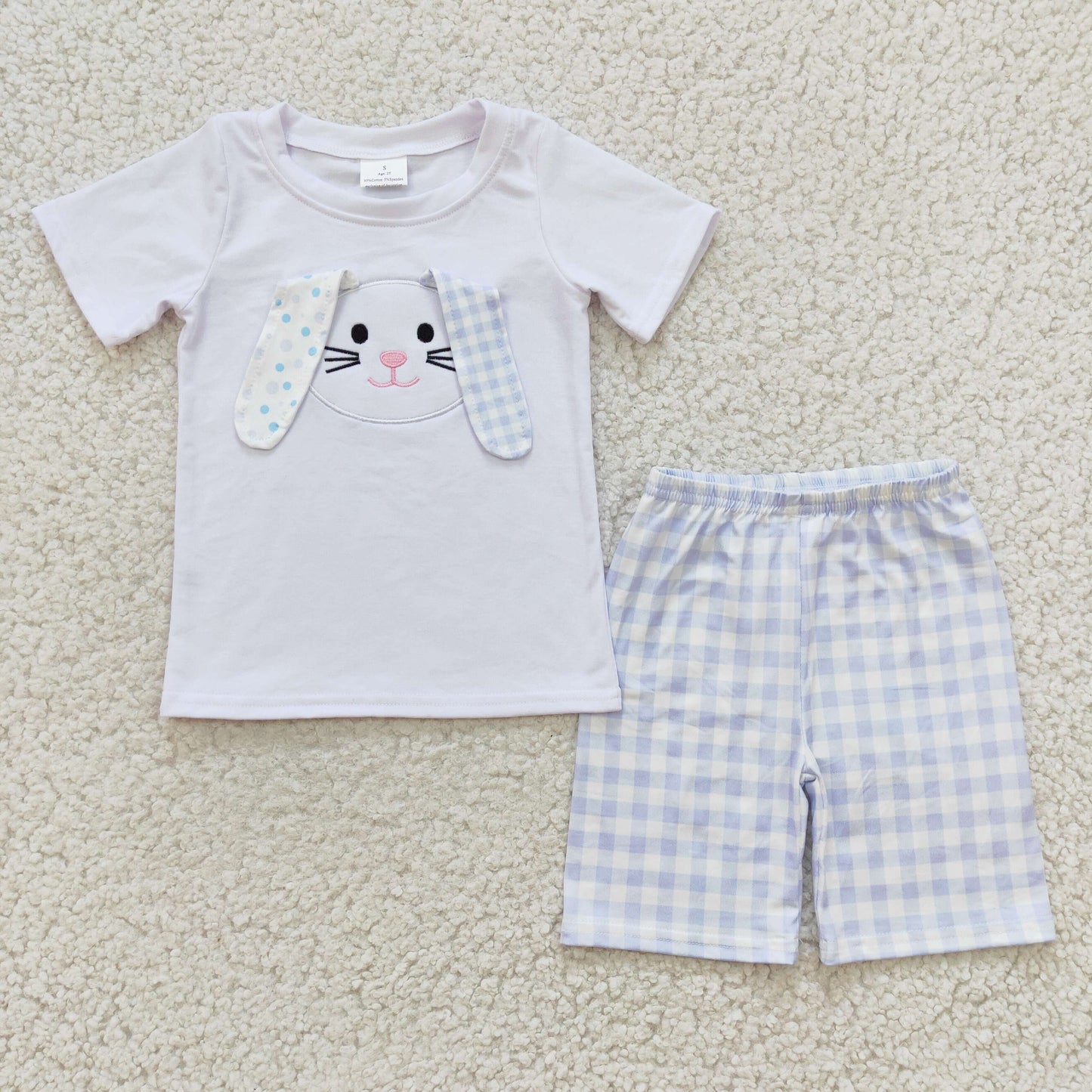 Boys Embroidery Easter Bunny Outfits