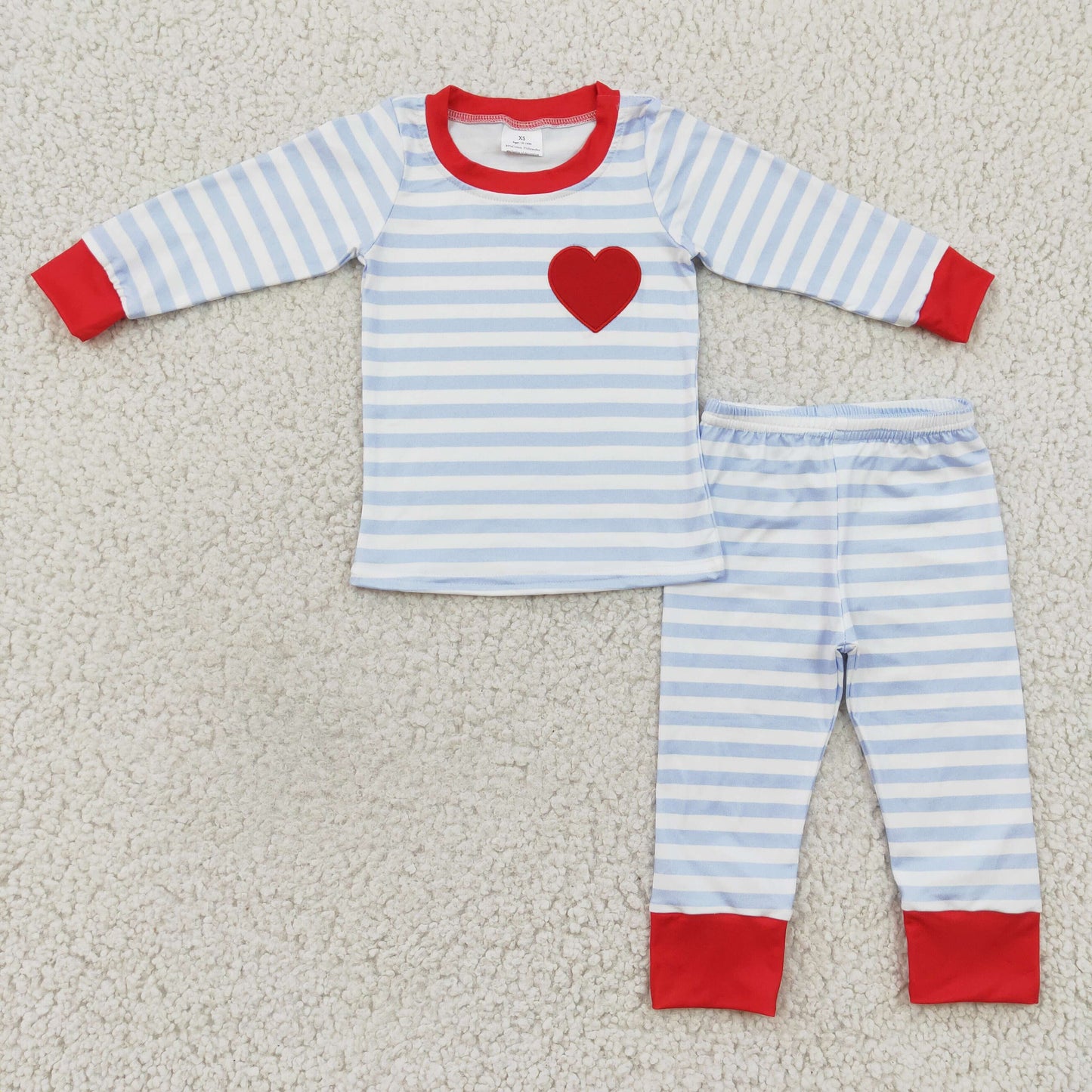 Boys Loving Heart Pajamas Embroidery