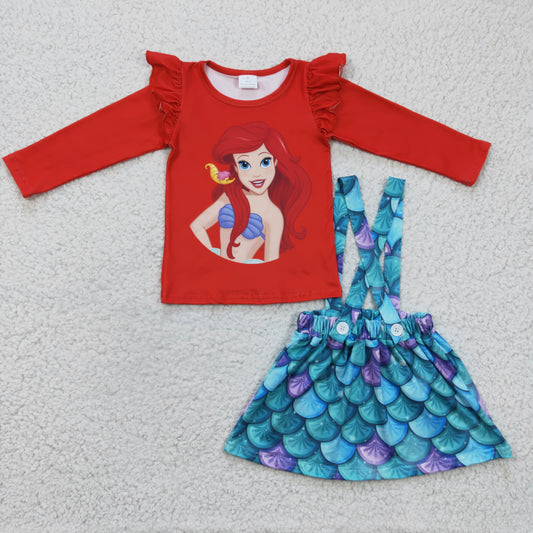 Girls Mermaid Overalls Skirt