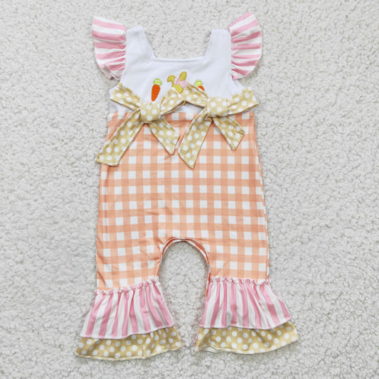 Girls Easter Bunny Rompers Embroidery