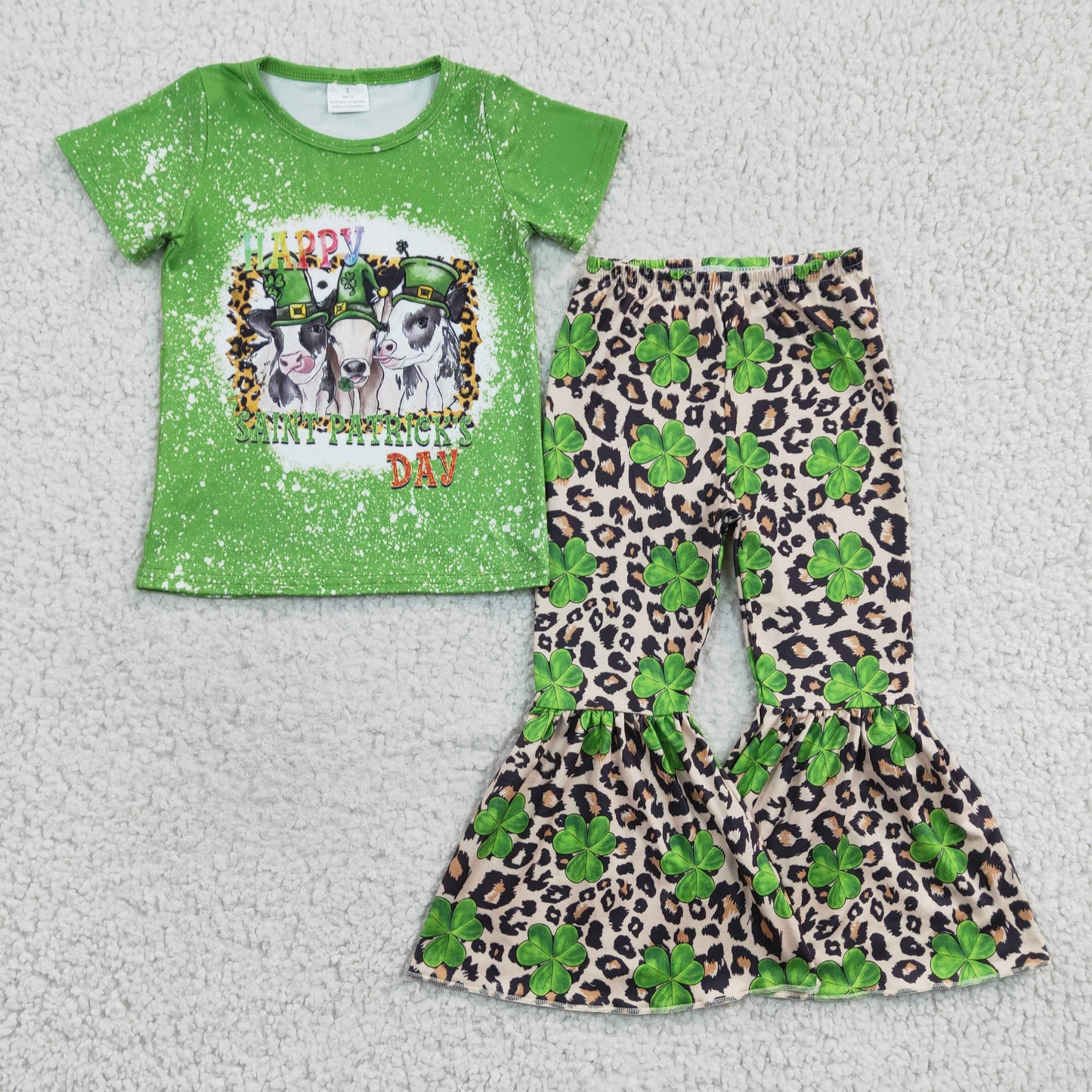 Girls Happy St. Patrick  Cow Outfits