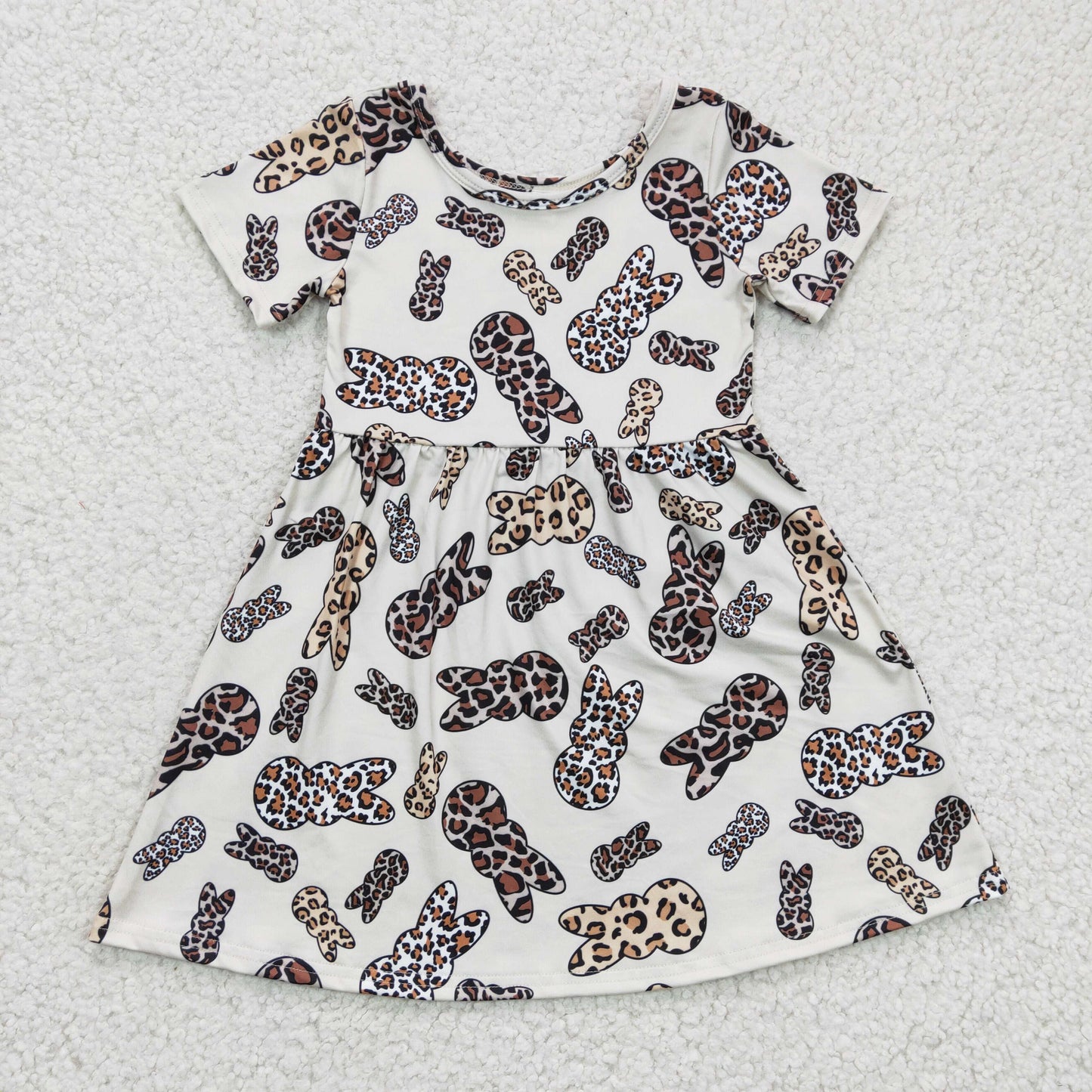 Girls Easter Bunny Leopard Dress