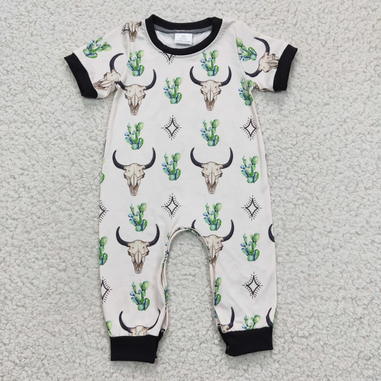 Boys Cow Cactus Rompers