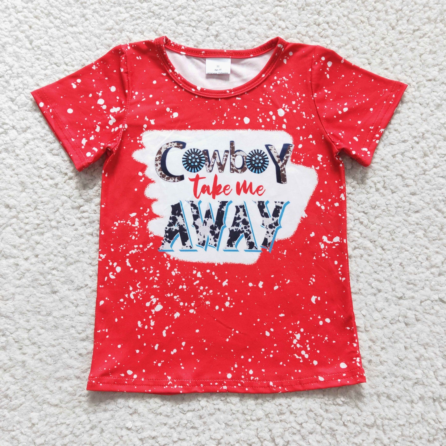 Girls Cowboy take me away Top Shirt Short Sleeves