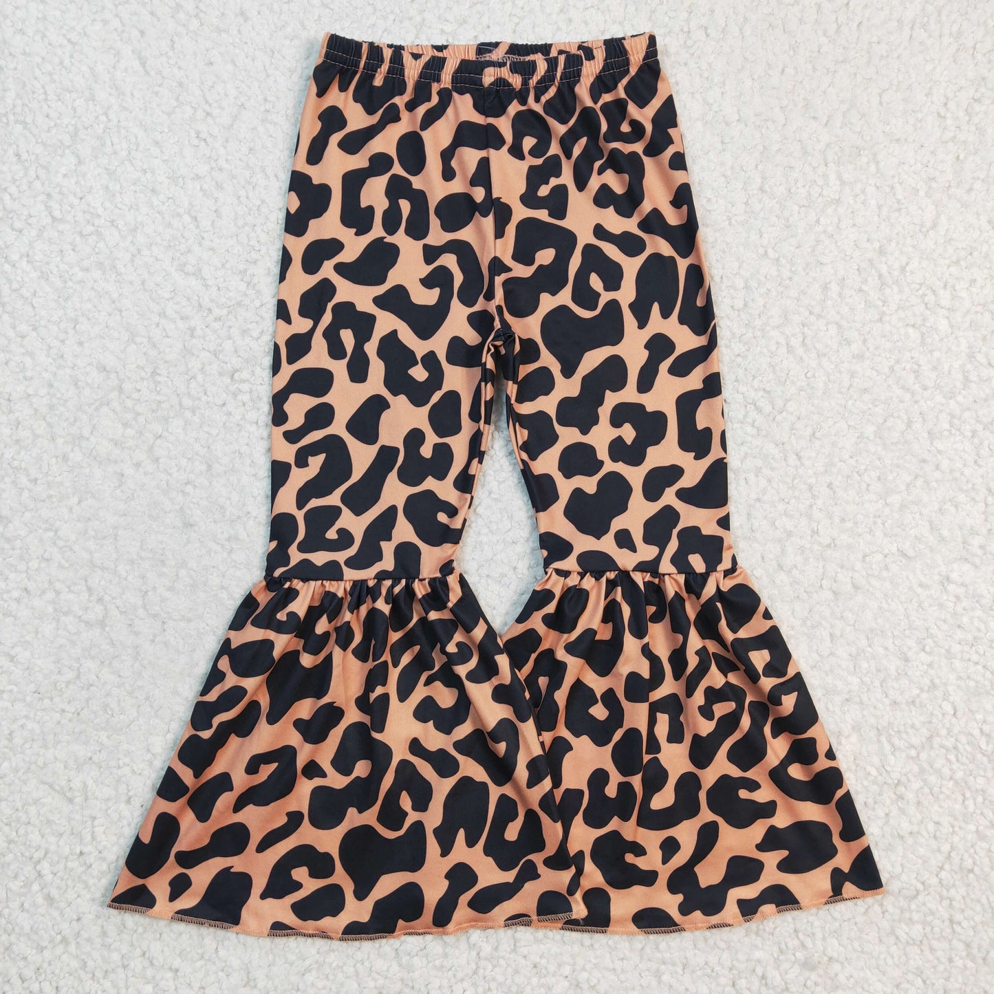 Girls Leopard Bell Bottom Pants