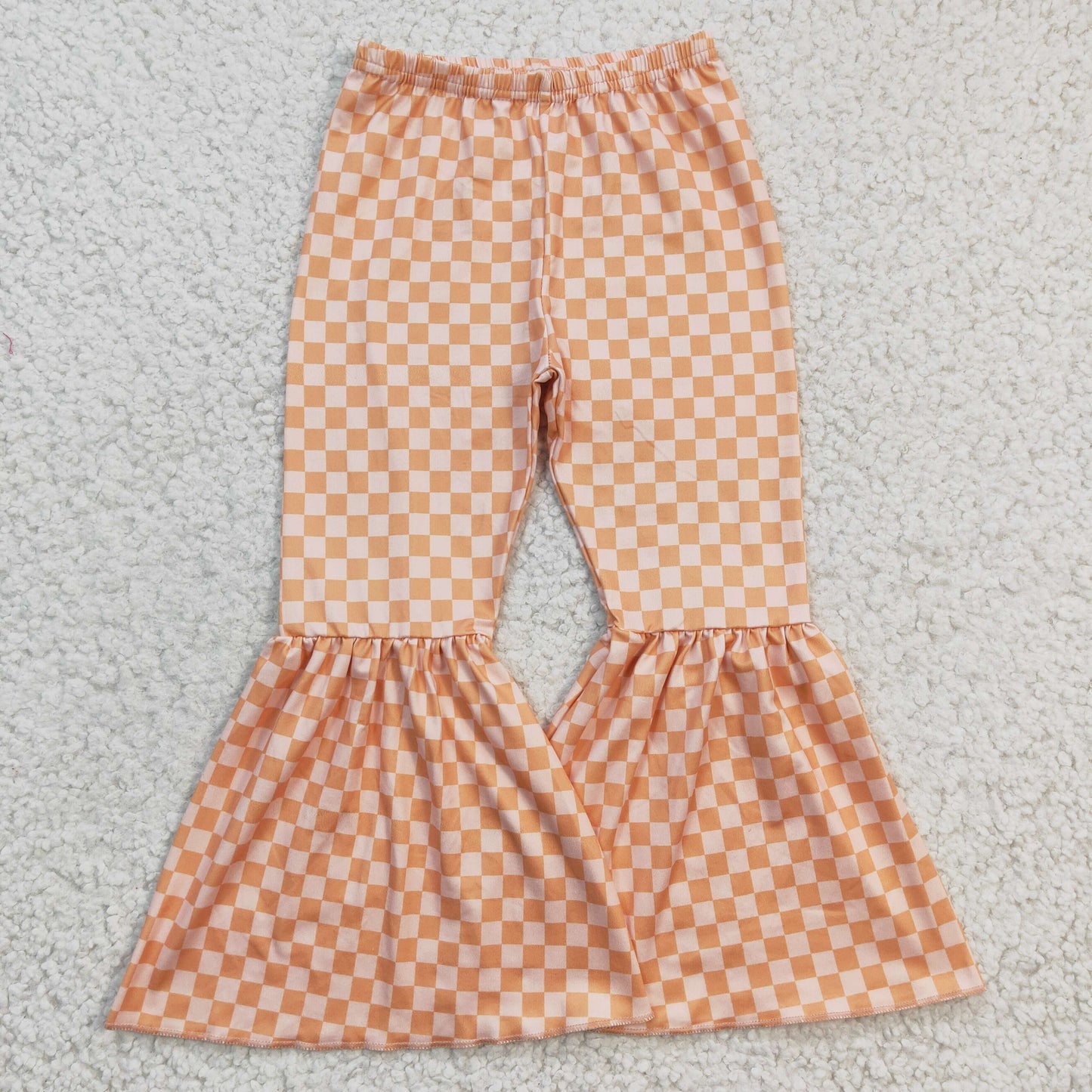 Girls Plaid Bell Bottom Pants