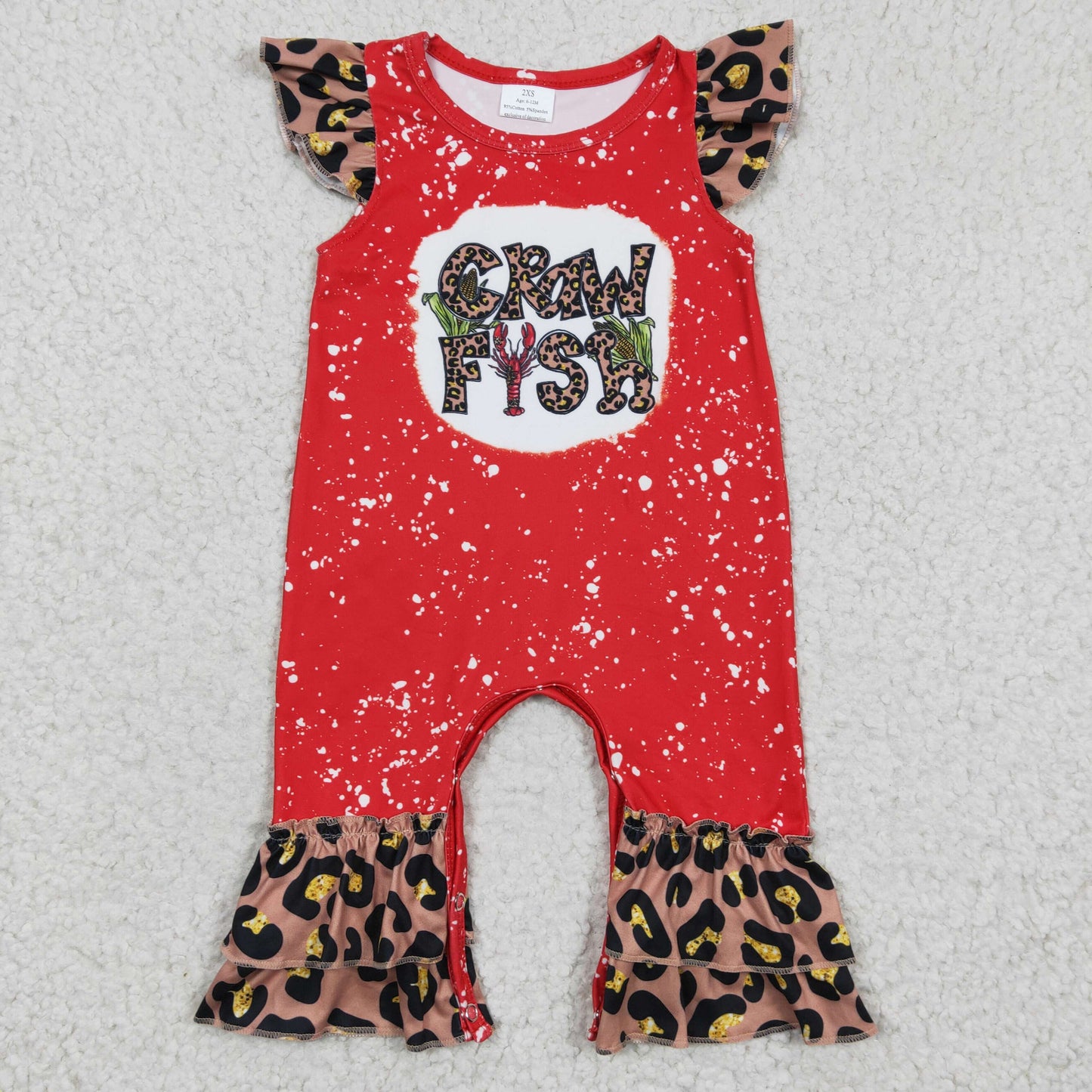 Girls Crawfish Red Rompers