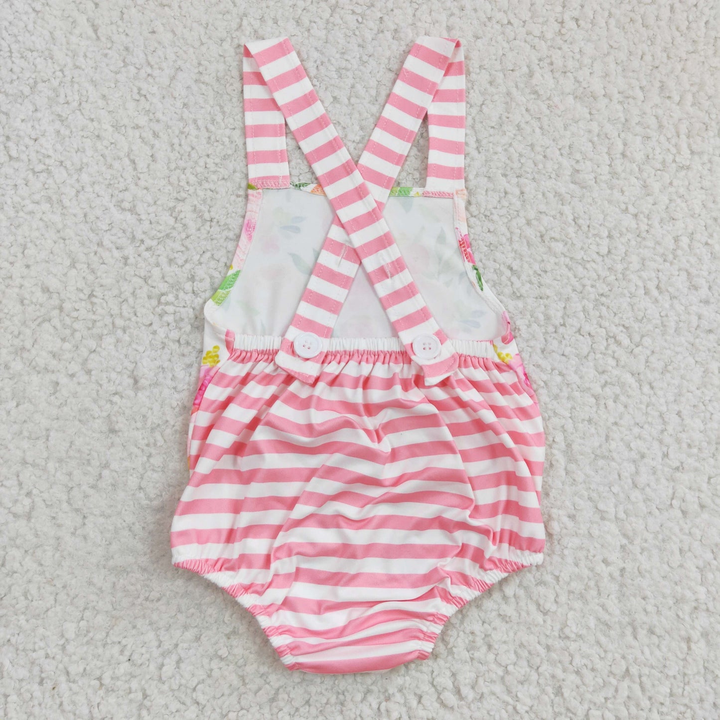 Girls Pink Floral Summer Rompers