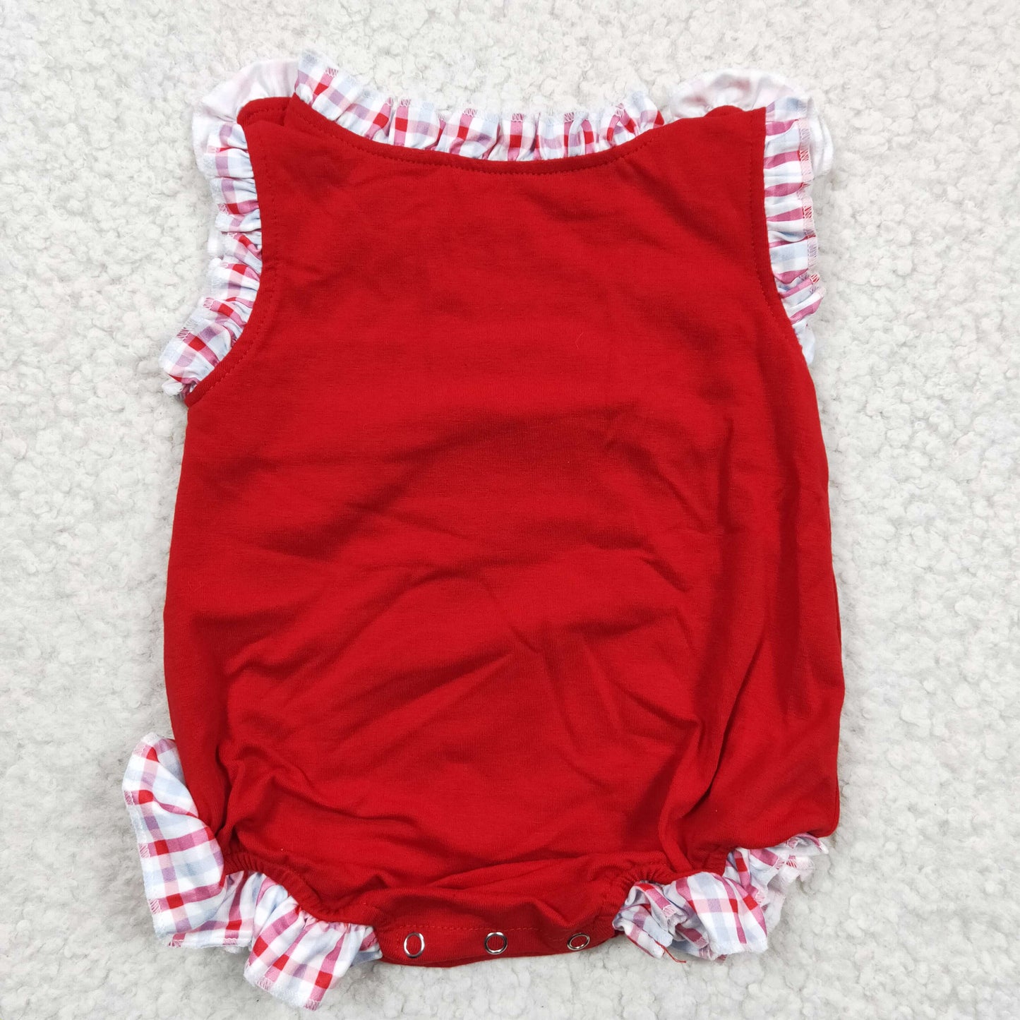 Baby Crab Red Romper Embroidery