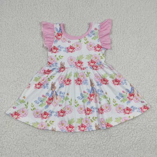 Girls Easter Bunny Floral Dress