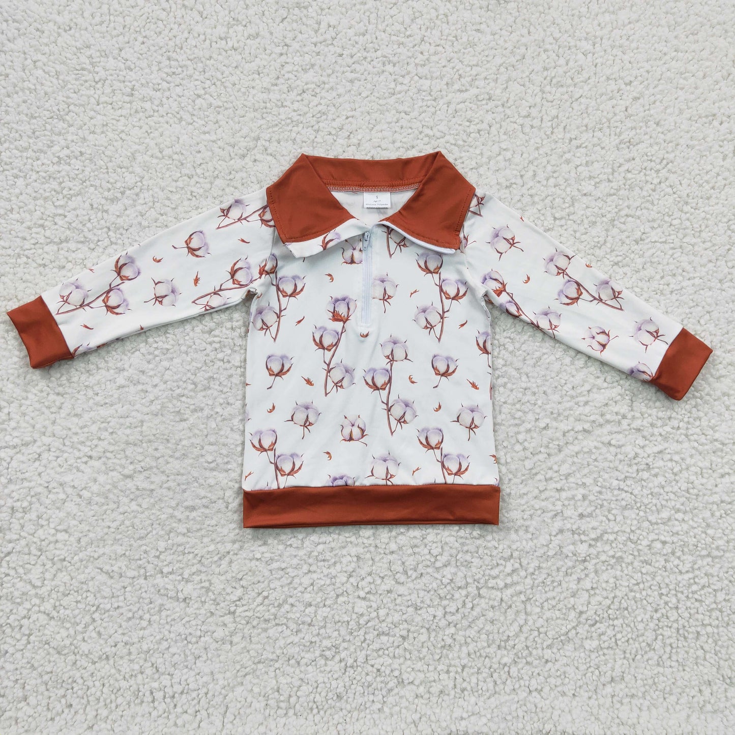 Boys Cotton Pullover Long Sleeves Zip