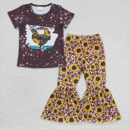 Girls Love Chicken Leopard Outfits