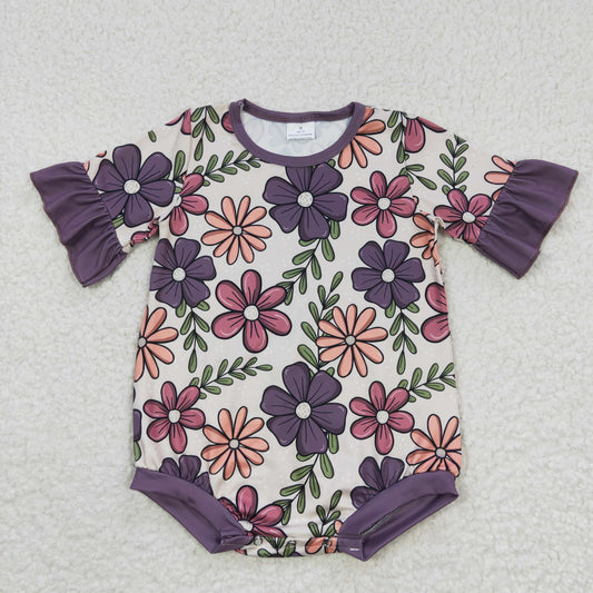 Baby Floral Rompers Short Sleeves