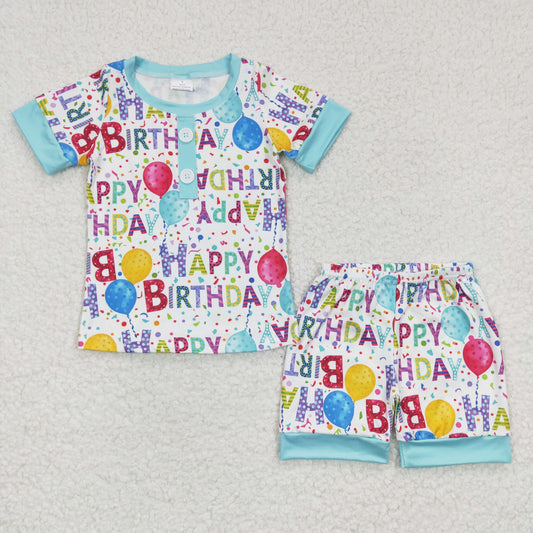 Boys Happy Birthday Outfits Short Sleeves