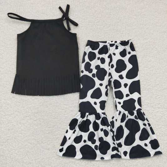 Girls Black Cow Outfits