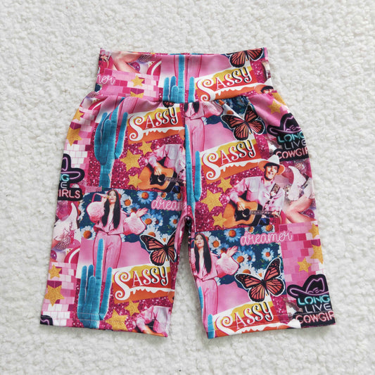 Girls Pink Sassy biker shorts