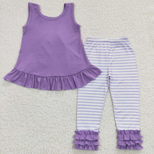 Girls Purple Ruffle Outfits