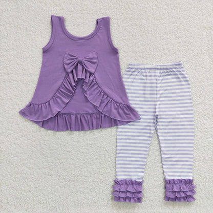 Girls Purple Ruffle Outfits