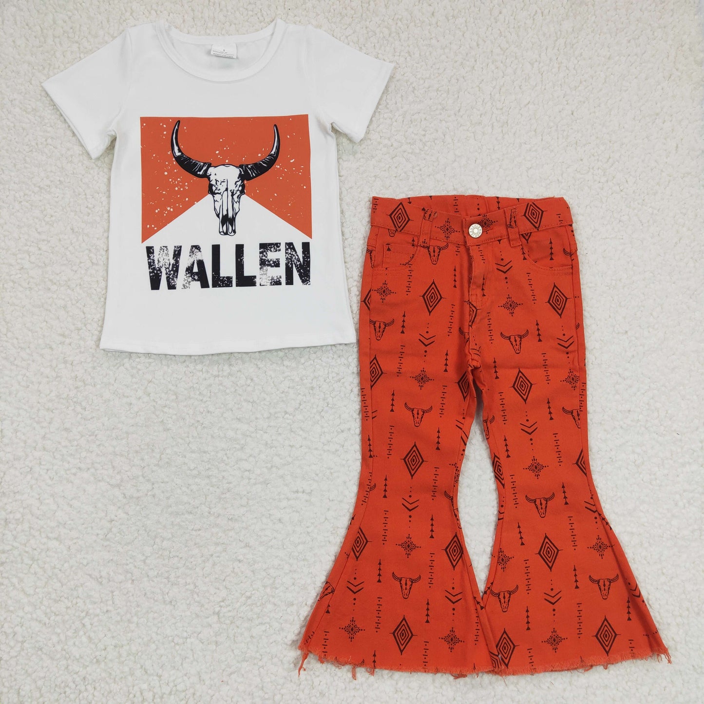 Girls Wallen Outfits Long Sleeves Cow Jeans