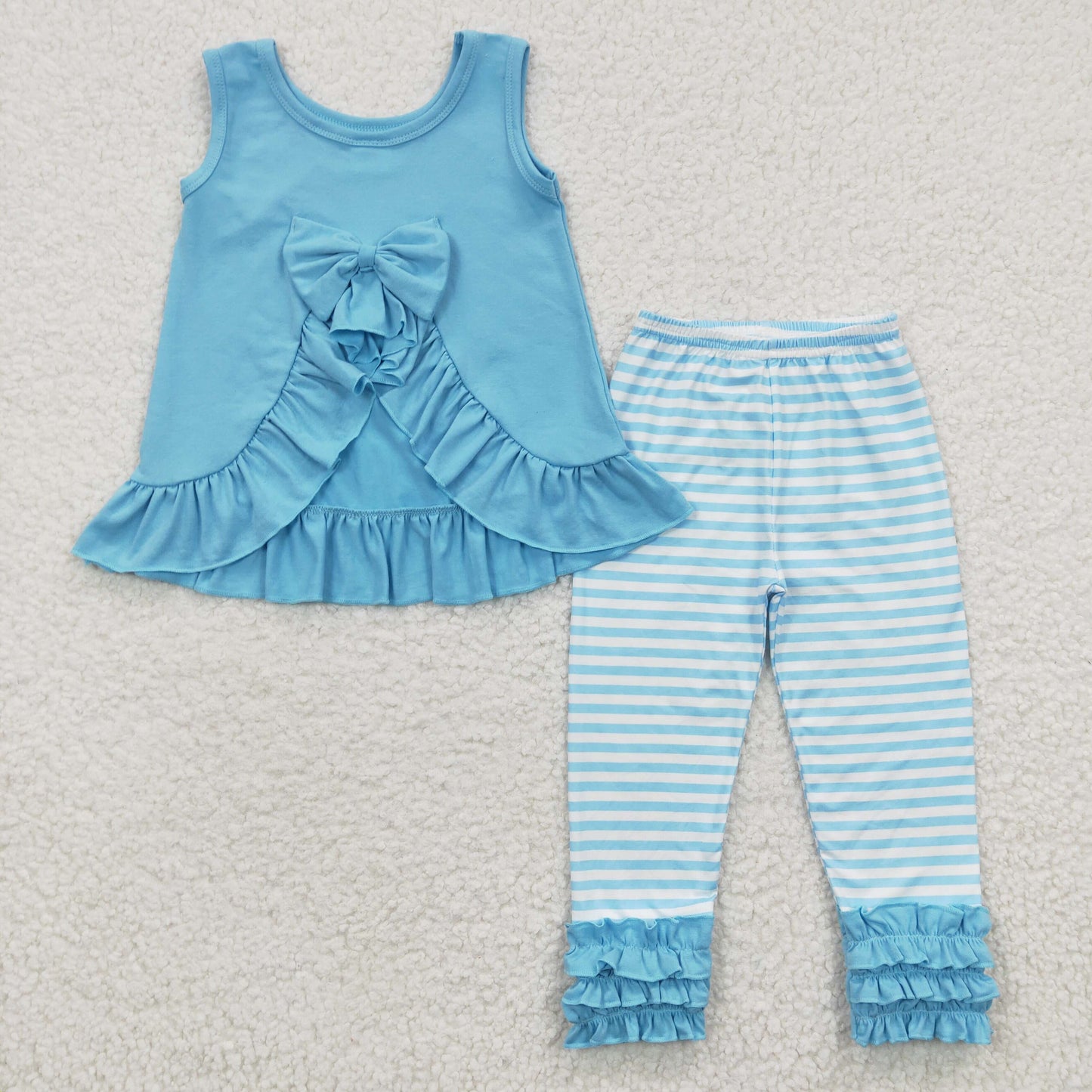 Girls Blue Ruffle Outfits