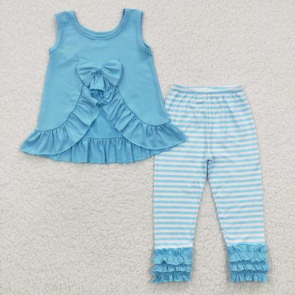 Girls Blue Ruffle Outfits